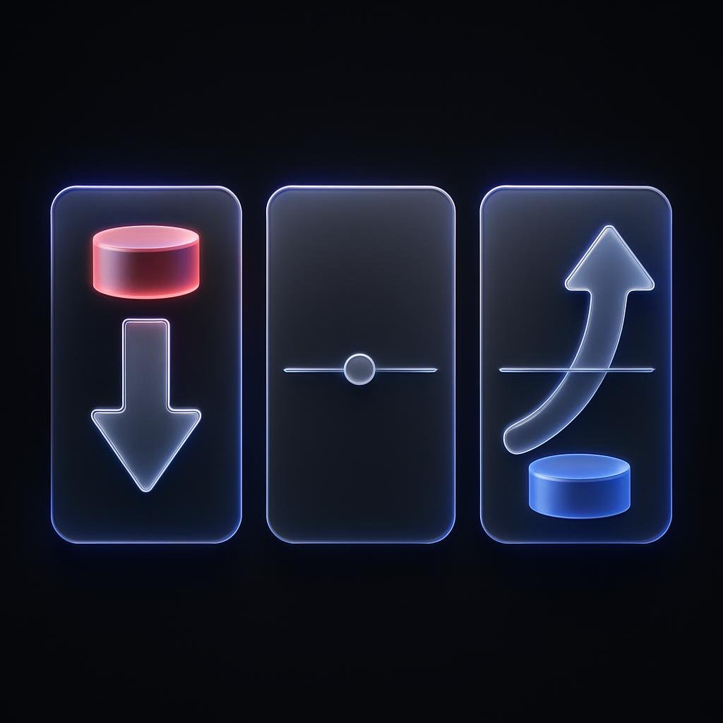 Infographic showing risk-reward ratio examples with visual profit/loss scenarios and breakeven calculations