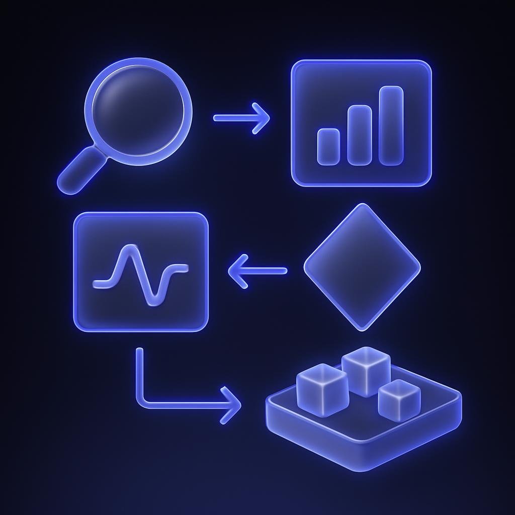 Flowchart or infographic showing the 5-step signal generation process from market scanning to distribution