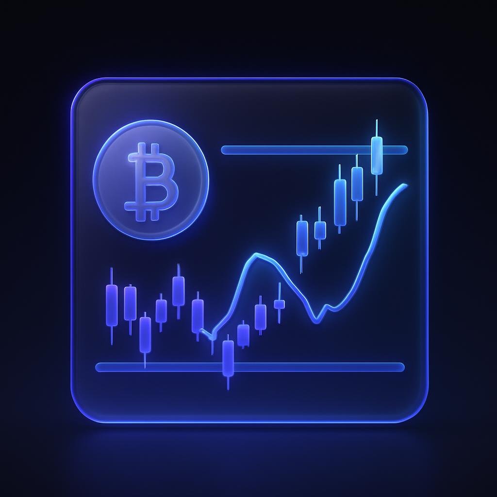 Technical analysis chart showing Bitcoin support/resistance levels and current price action