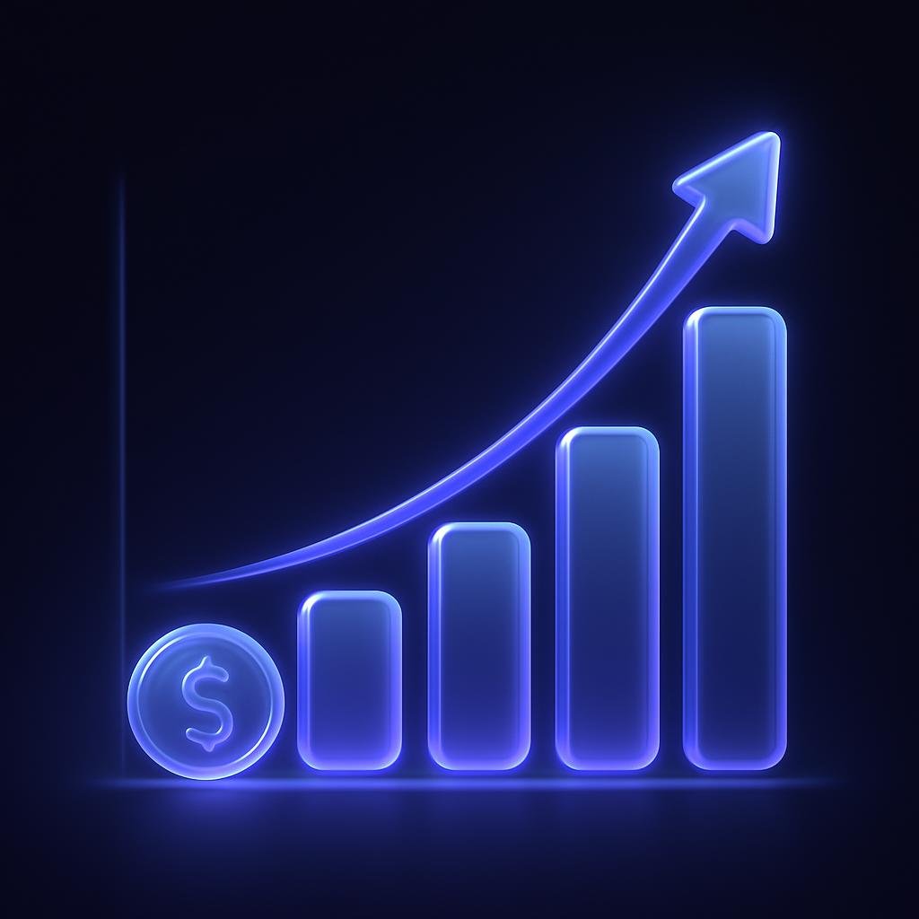 Graph of potential earnings growth over time