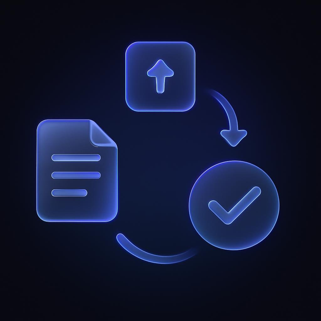 Visual flowchart of the document upload and verification process.