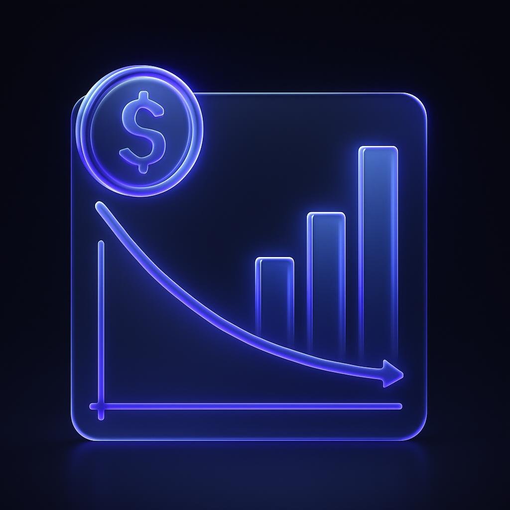 Graph showing how fees decrease with increased trading volume