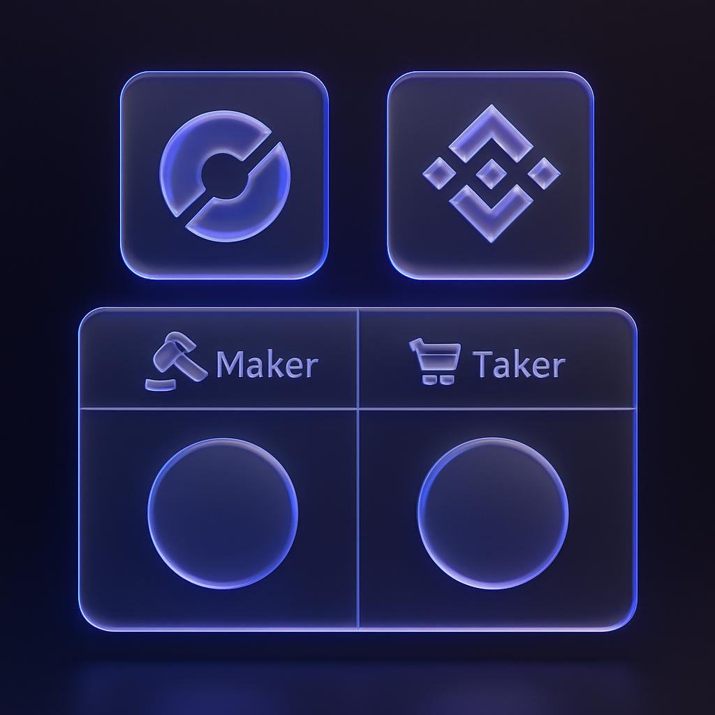 Comparison chart of maker and taker fees for Bitunix and Binance