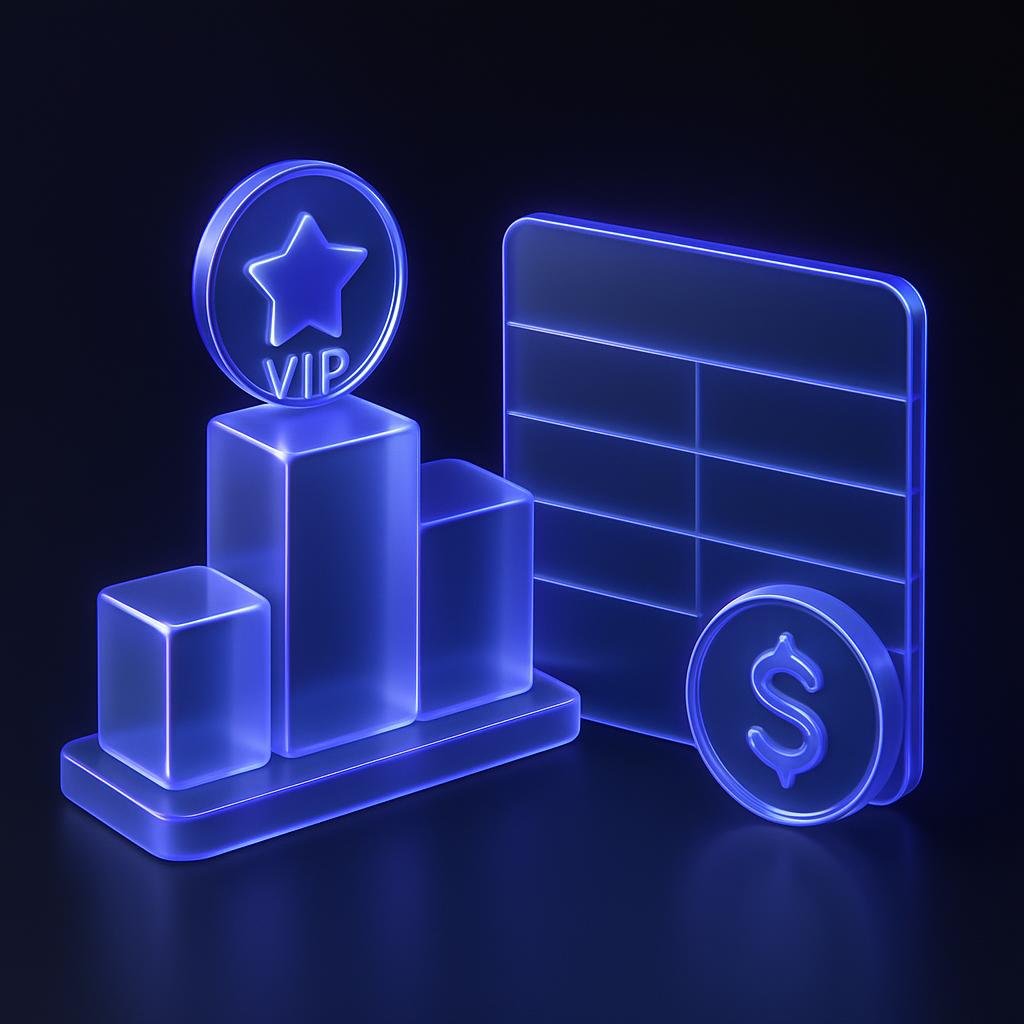 Visual of the tiered fee structure table to illustrate VIP levels and corresponding fees.