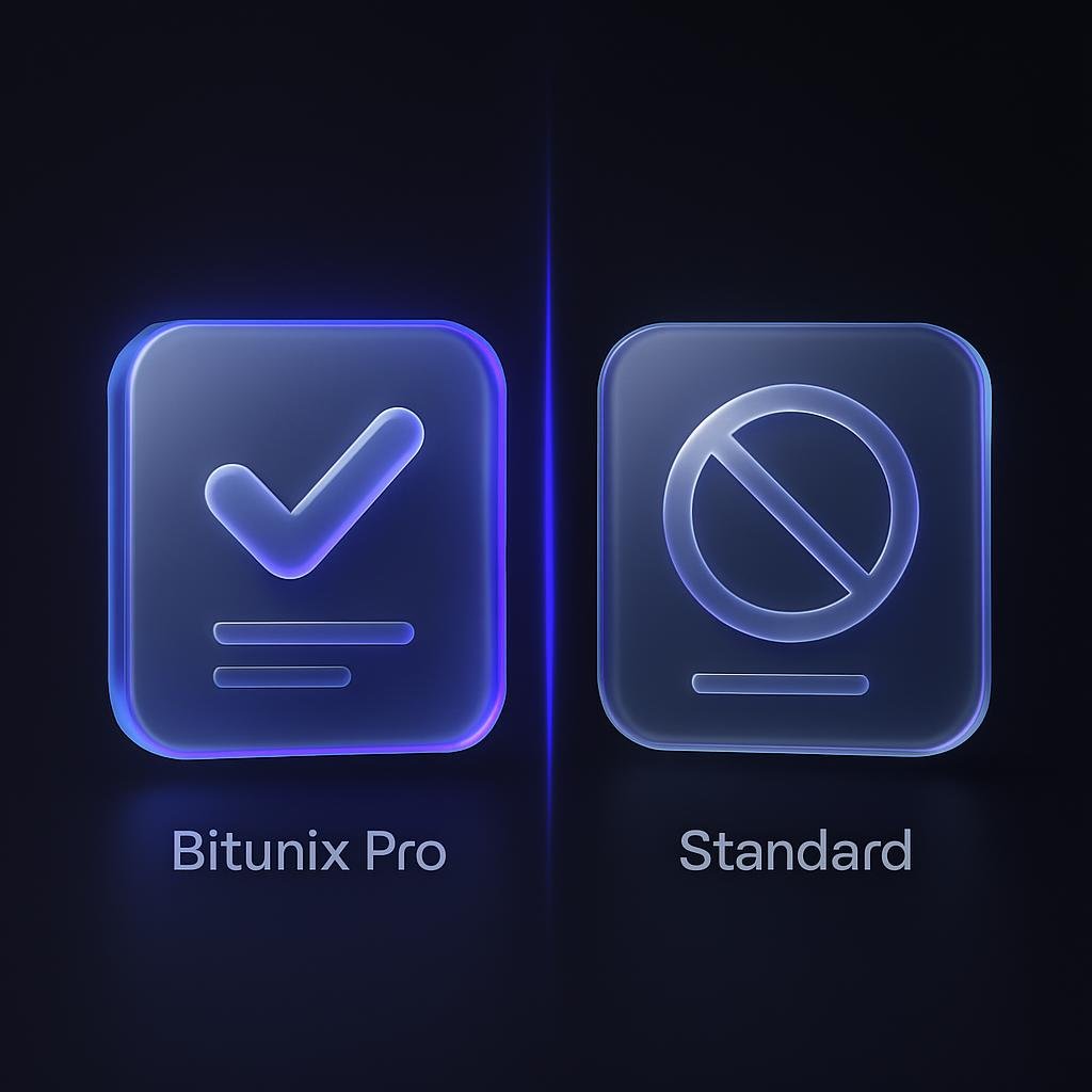 Explore the Advanced Trading Capabilities of Bitunix Pro Visual comparison of Bitunix Pro vs standard version