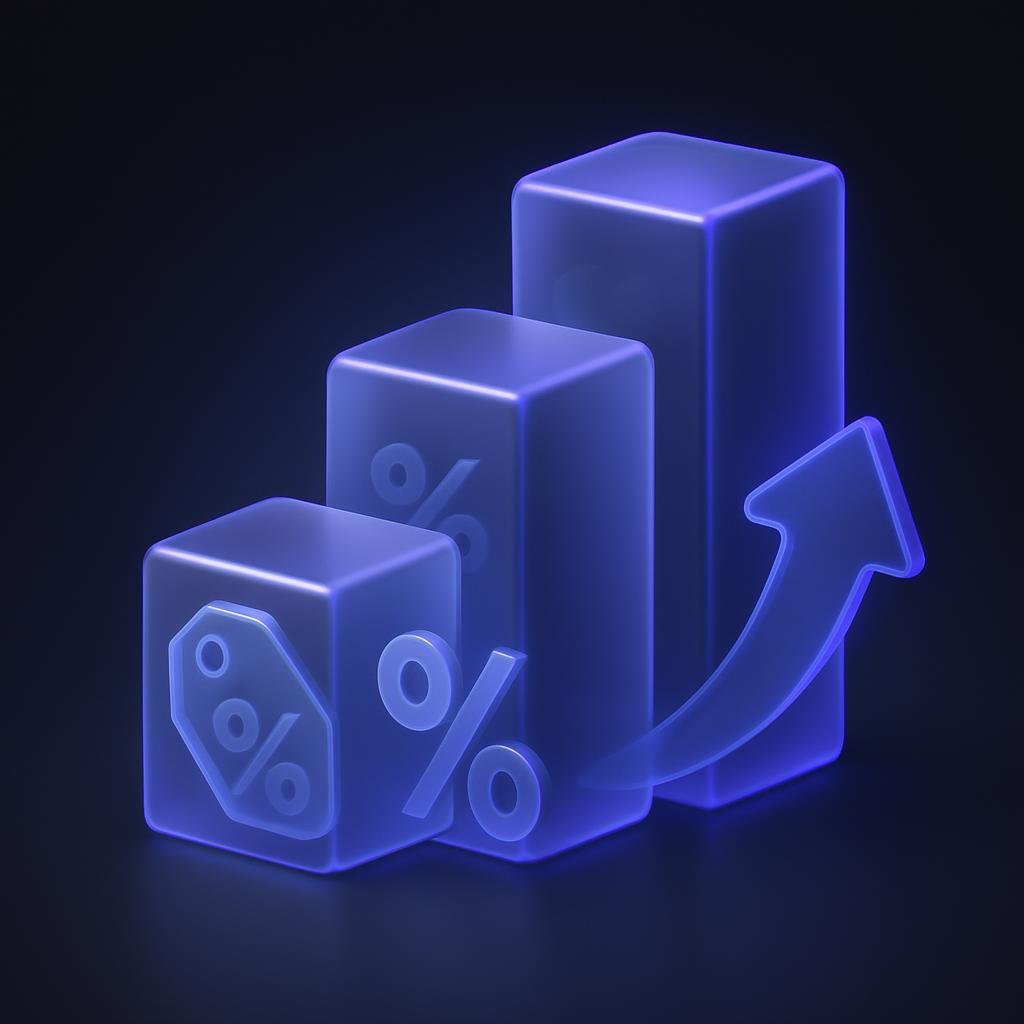 Infographic showing tiered fee discounts percentages