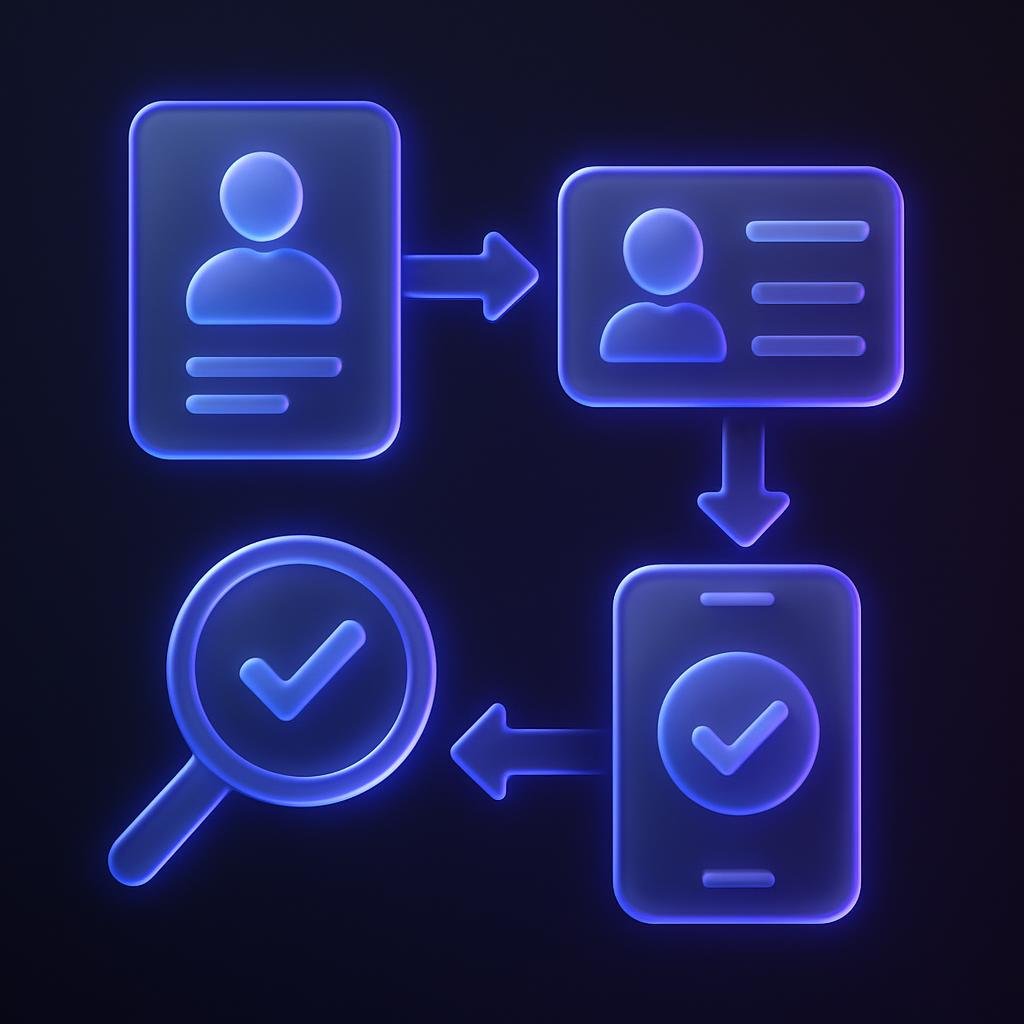 Visual diagram of the KYC verification process steps
