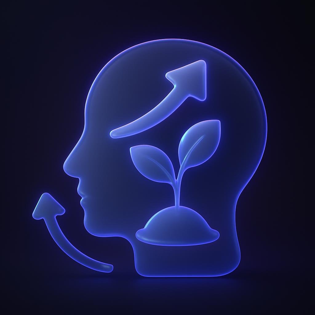 Mindset shift illustration, like a growth mindset diagram.