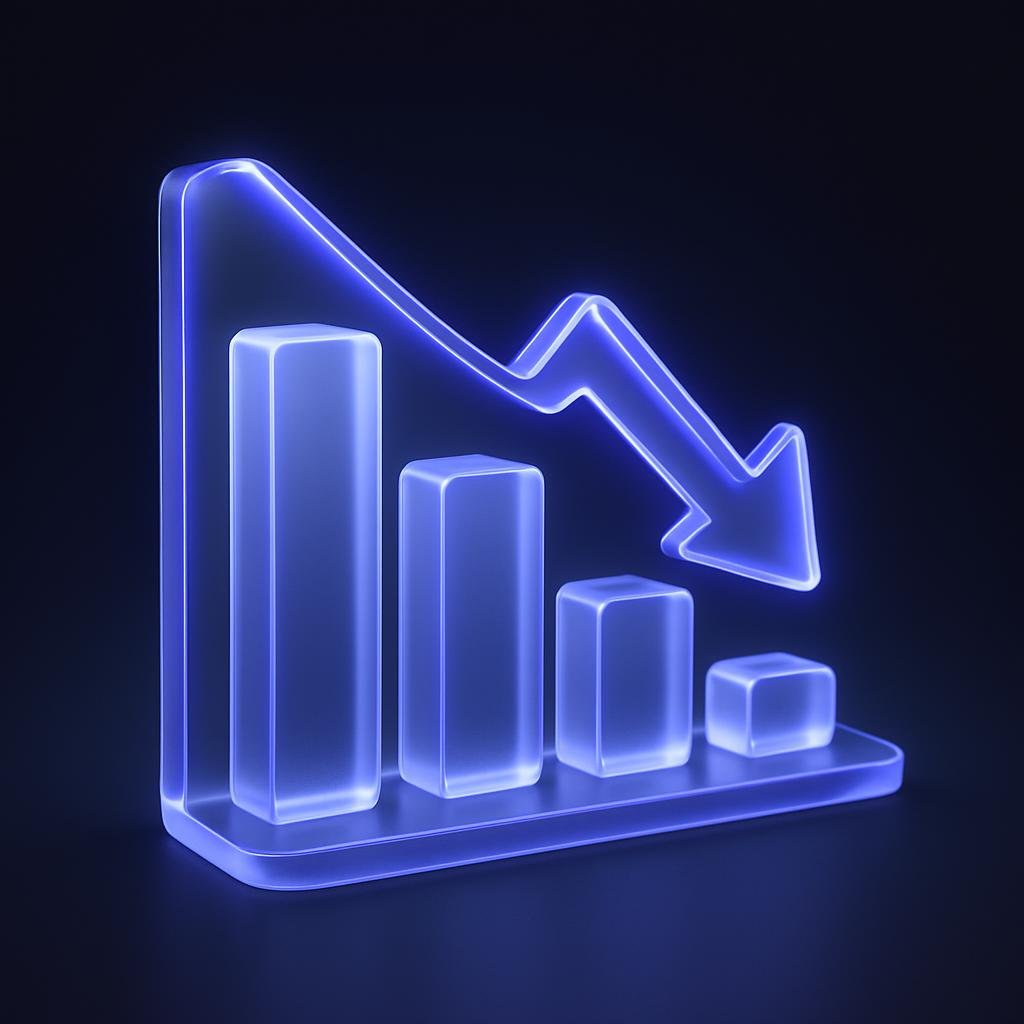 Visual representation of reducing position sizes, such as a bar graph.