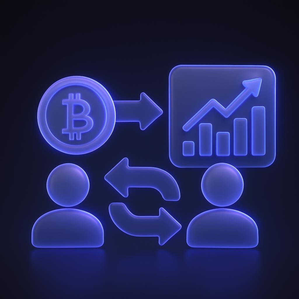 Visual representation of the copy trading process in the crypto sector.