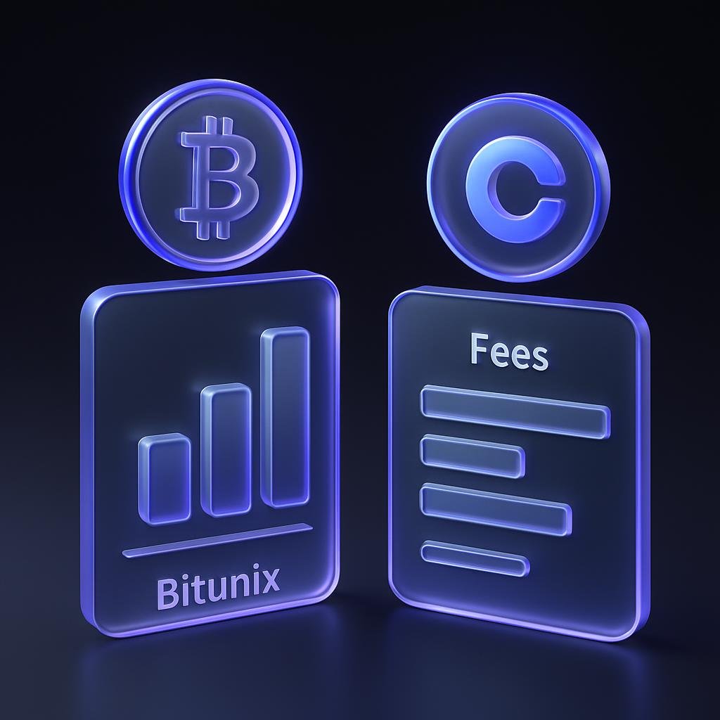 Visual comparison of Bitunix and Coinbase fee structures.