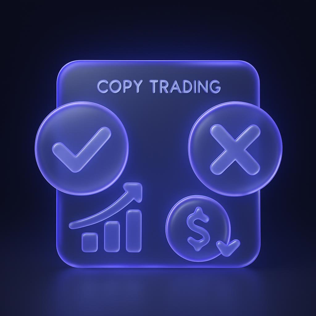 Visual comparison of pros and cons of copy trading, highlighting key points.