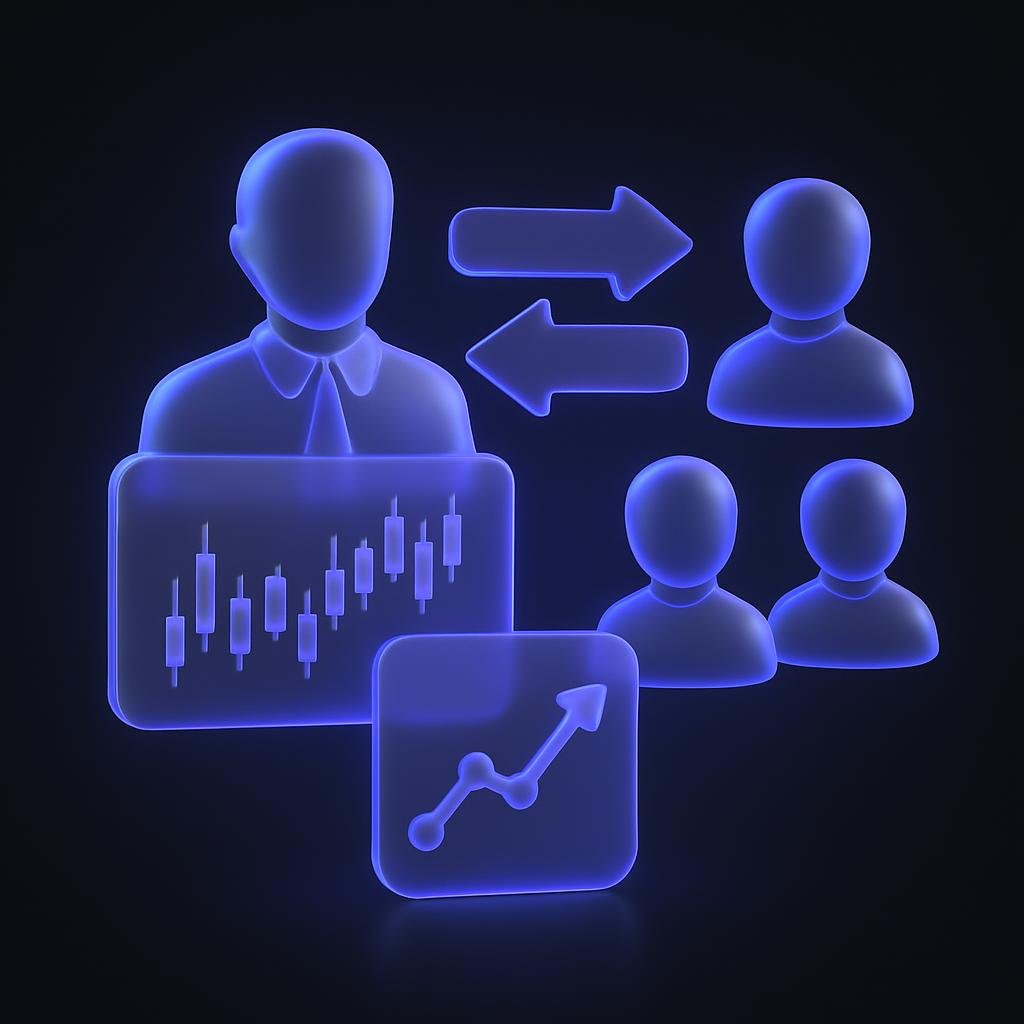 Copy Trading Learning Curve: Skill Development Path Visual representation of copy trading concept