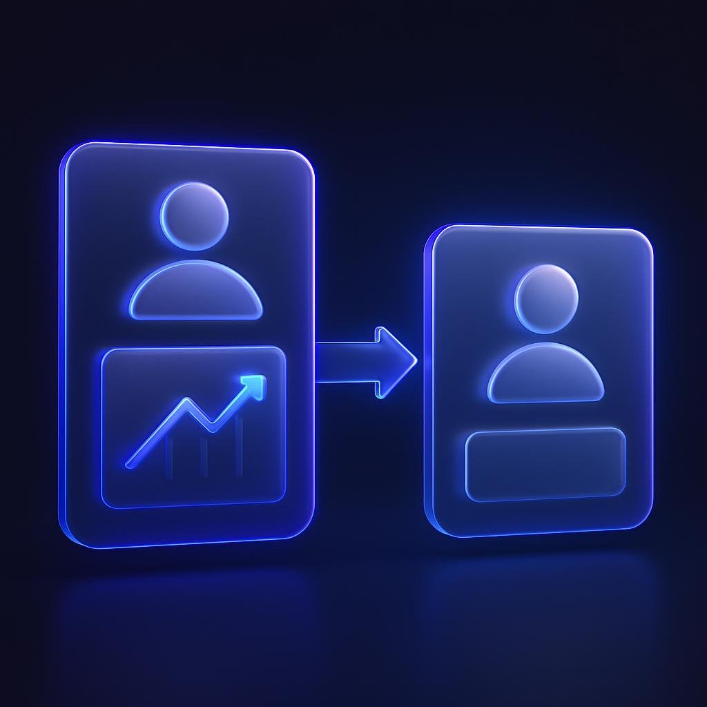 Diagram illustrating how copy trading works, showing connection between trader and user accounts.