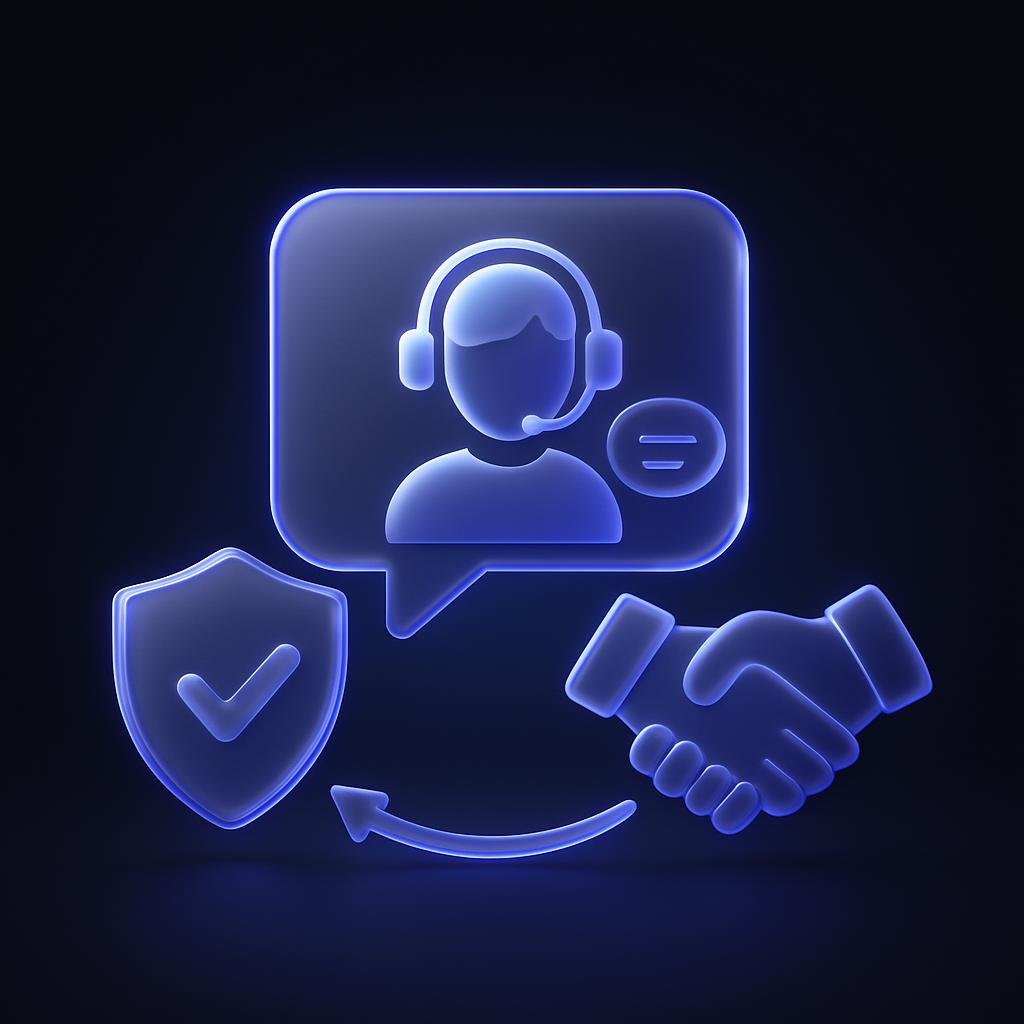 Diagram illustrating how customer support impacts trust and reliability in exchanges.