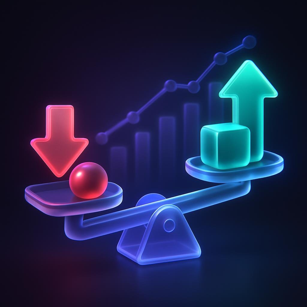 Illustration of leverage effects on gains and losses in trading