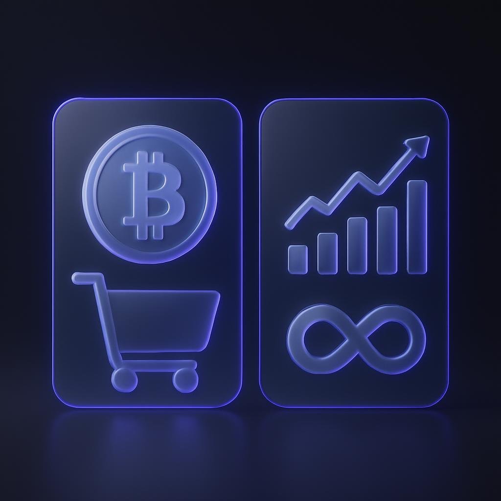 Visual comparison of spot trading and perpetual futures with examples.