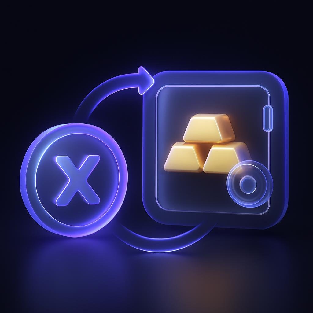 Illustrate the concept of XAUT being backed by physical gold stored in Swiss vaults.