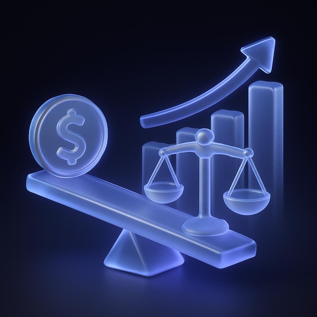 Visual representation of leveraged trading and its impact on potential returns and risks.