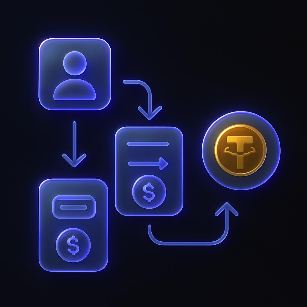 Visual representation of the steps to buy XAUT, such as a flowchart.
