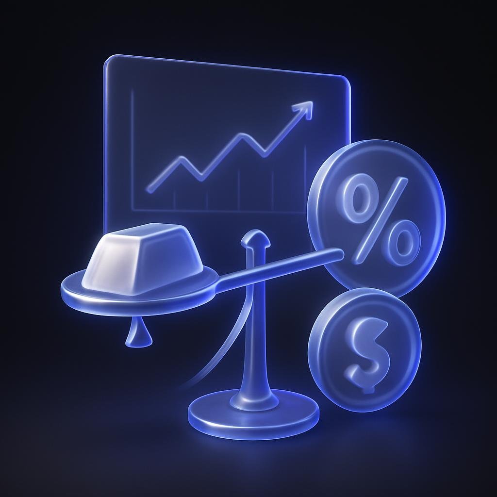 Diagram explaining the gold-to-silver ratio trading strategy.