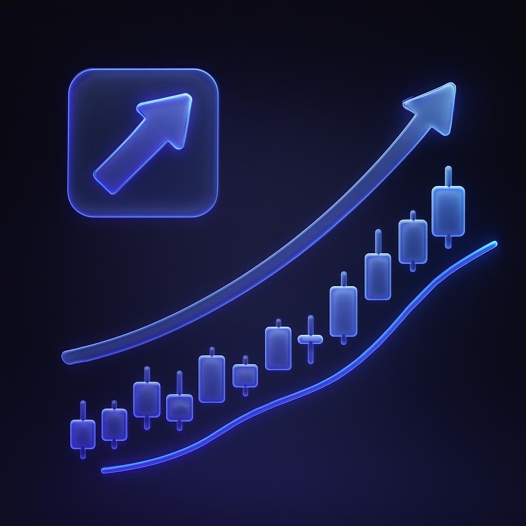 Visual representation of trend following strategy using trendlines and EMA.