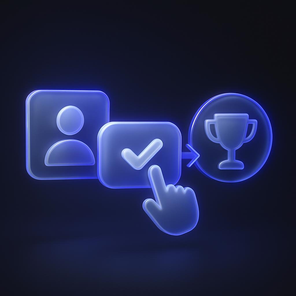 Visual guide showing the steps to join the contest for clarity.