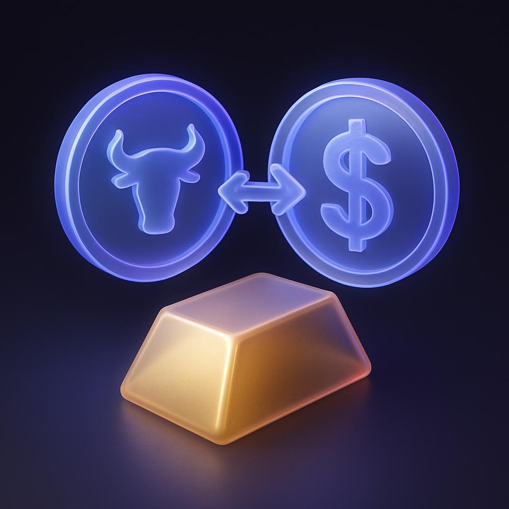 Illustrate the concept of XAUT/USDT as a gold-backed token paired with a stablecoin.