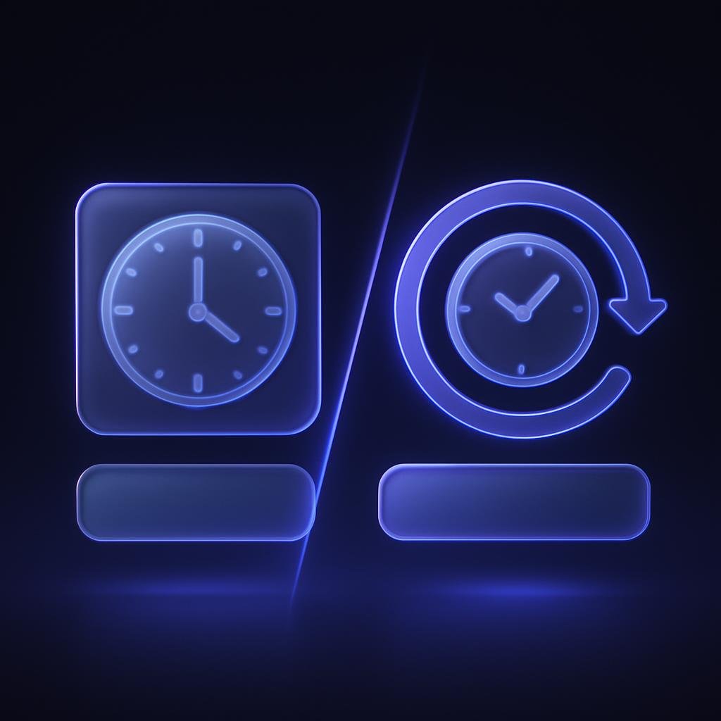 Visual comparison of traditional vs. 24/7 trading hours.