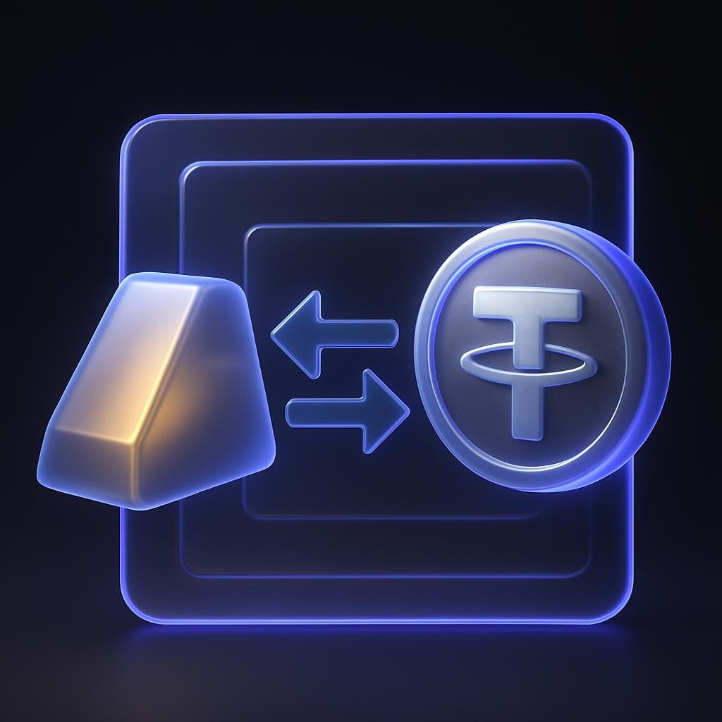 Illustrate the concept of XAUT/USDT perpetual futures with a diagram showing tokenized gold vs Tether.