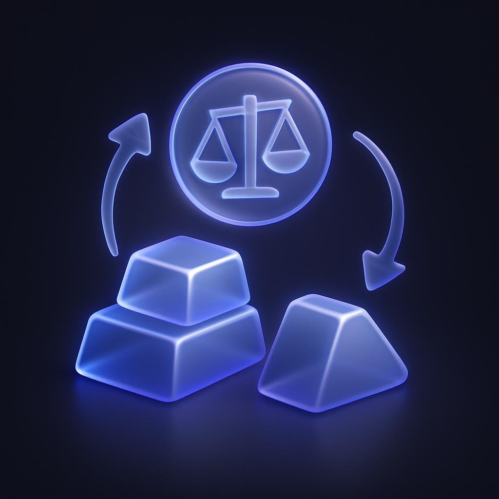 Diagram explaining the gold-to-silver ratio trading strategy.