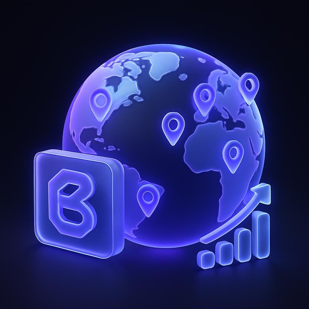 Map or infographic showing Bitunix's global reach in over 100 regions.