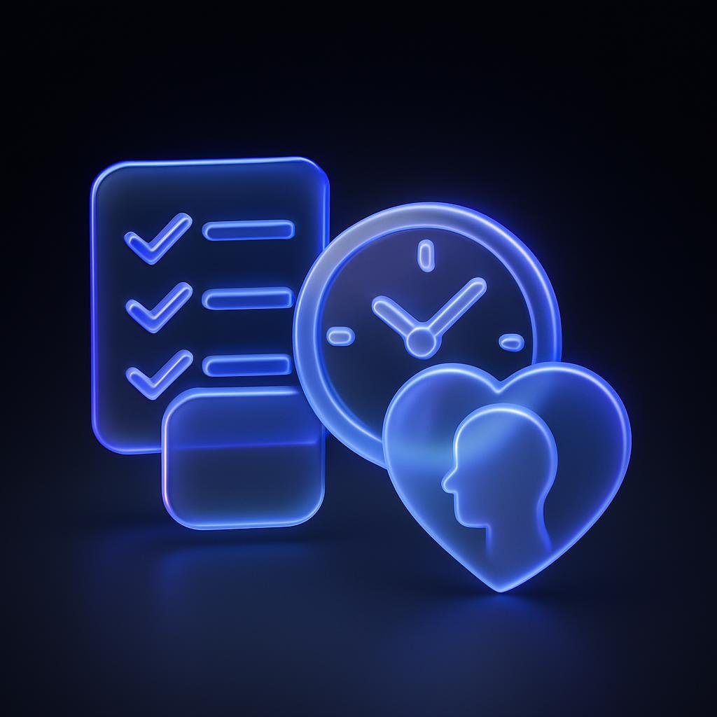 Visual representation of benefits like consistency, time-saving, and reduced emotional bias