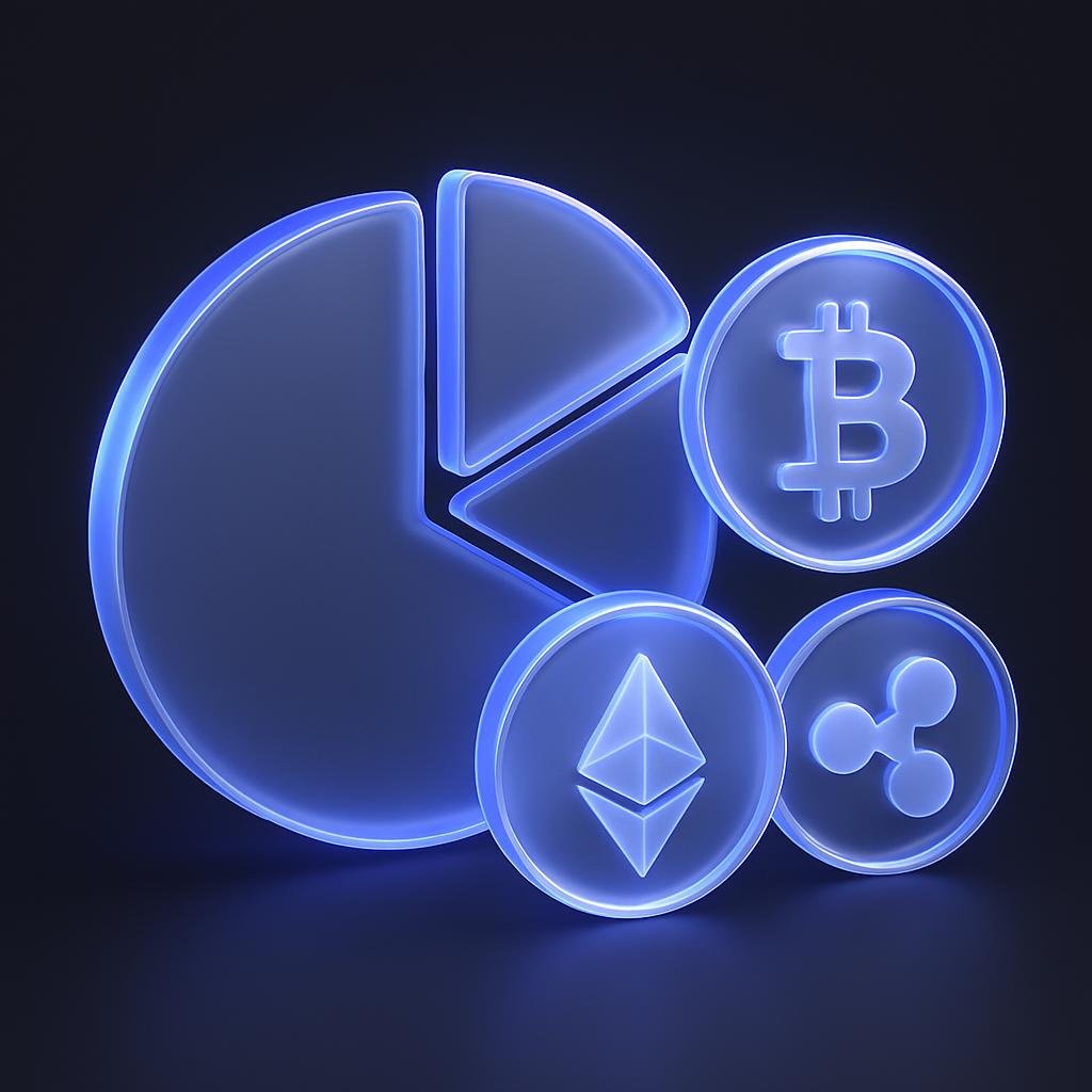 Diagram showing diversification across cryptocurrencies.
