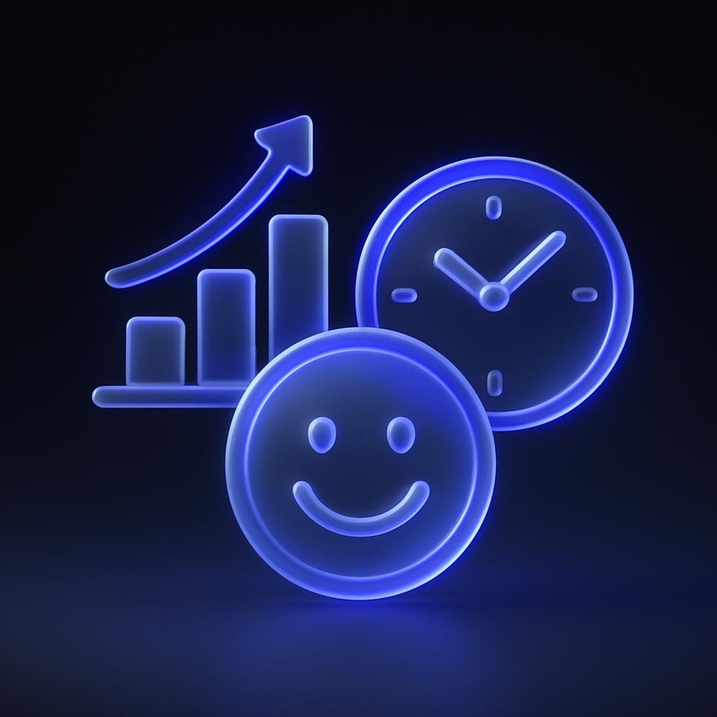 Visual representation of benefits like consistency, time efficiency, and reduced emotional trading.