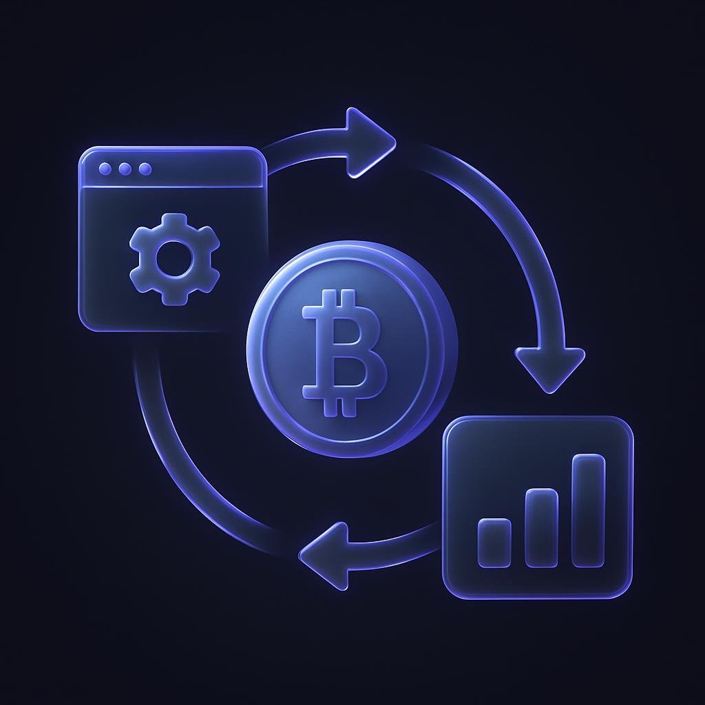 Illustrate the concept of crypto auto invest with a simple diagram showing automated investment cycles.