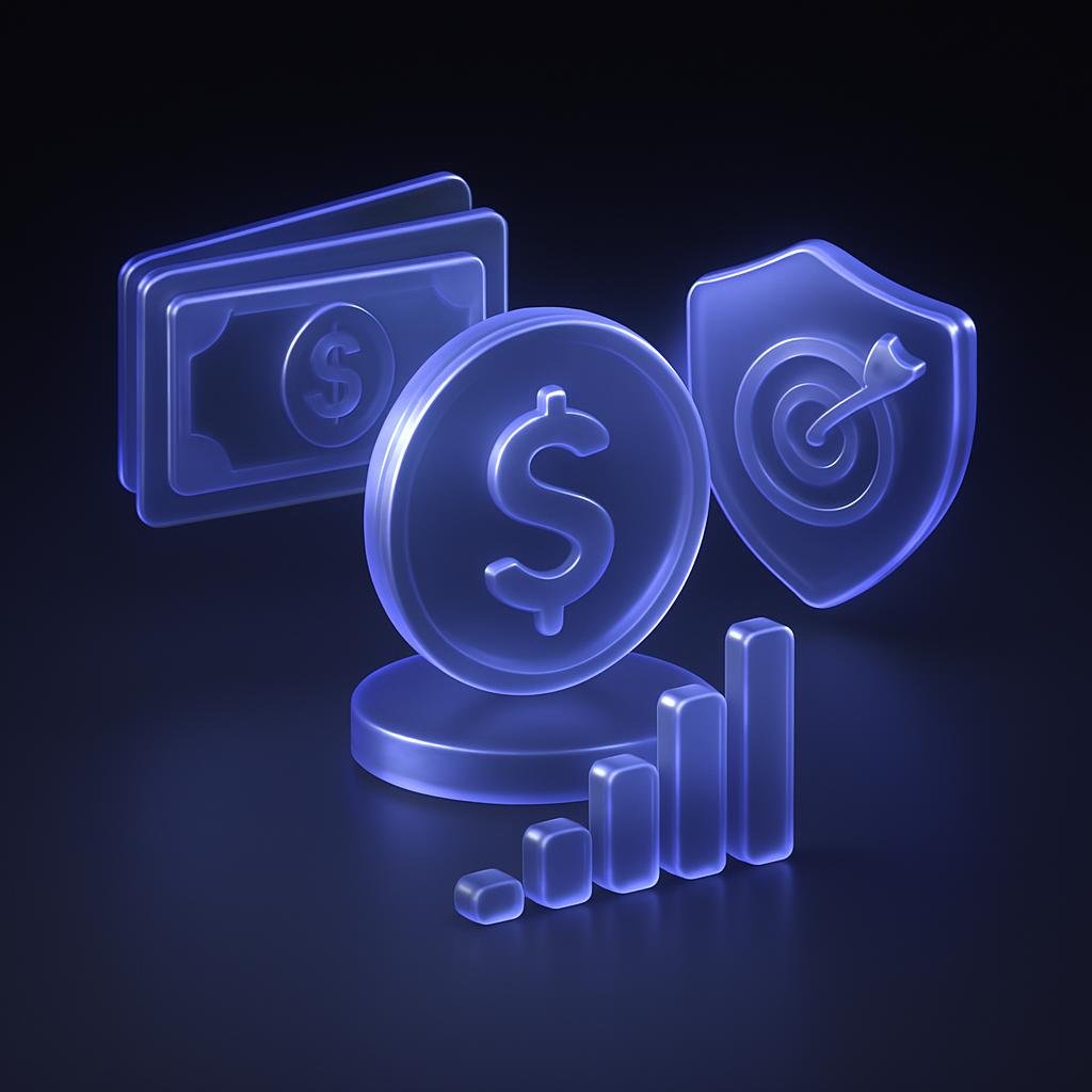 Visual representation of factors influencing investment amount: income, goals, risk tolerance.