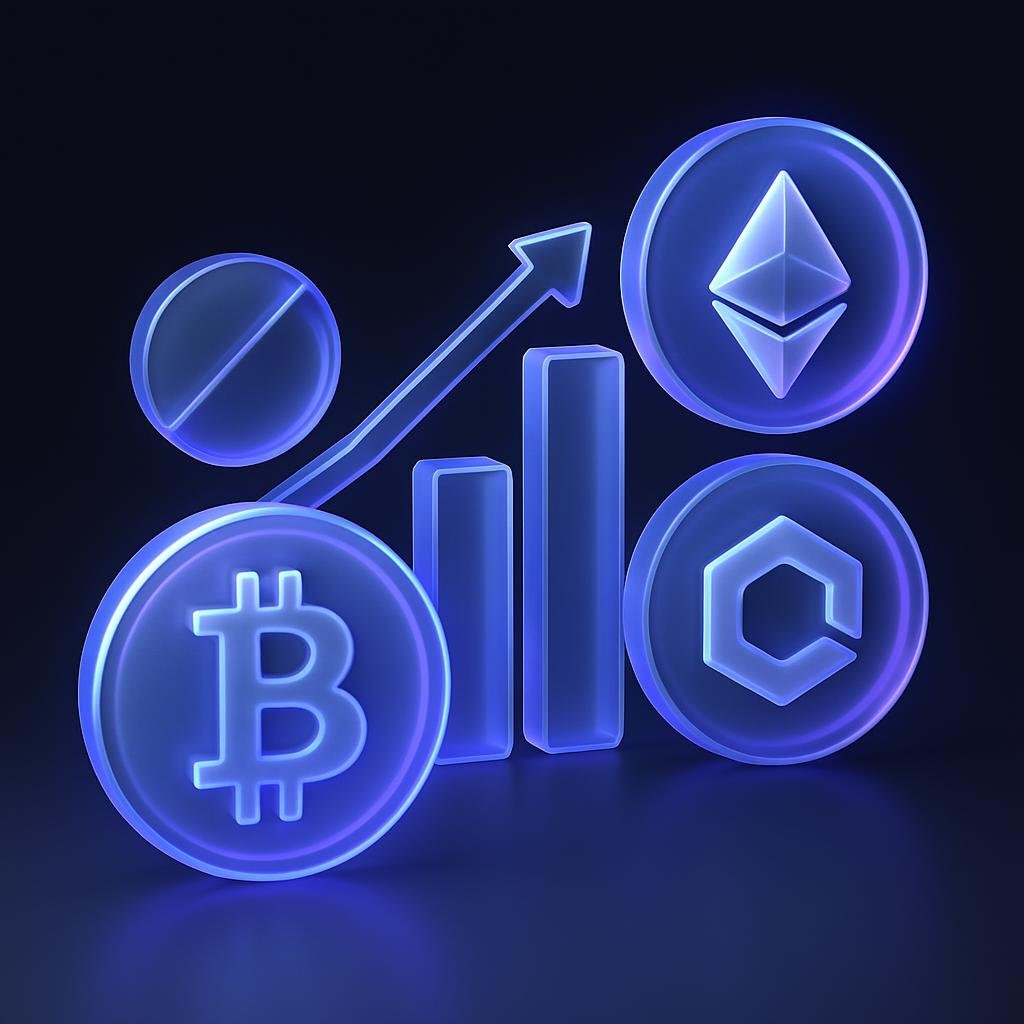 Illustrate the concept of diversification with a visual of varied crypto assets.