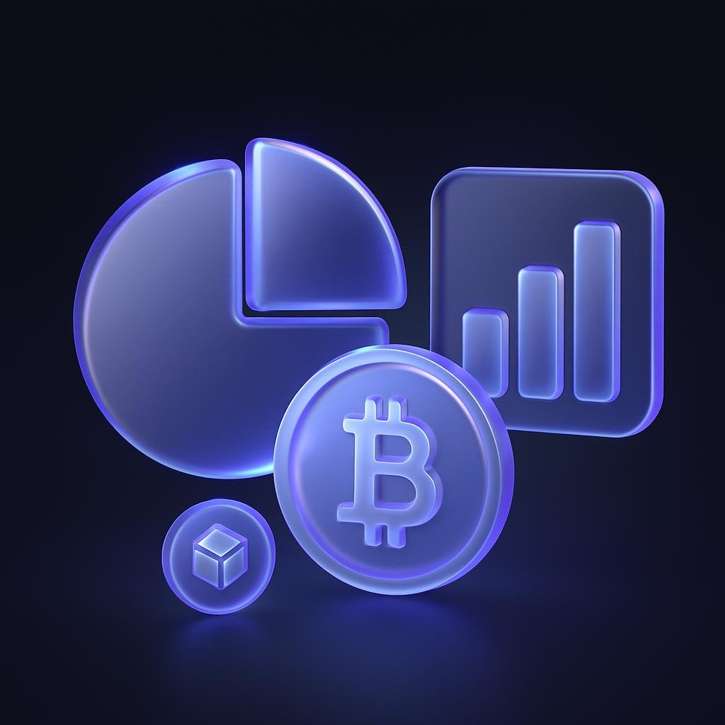 Illustrate a diversified crypto portfolio with different asset types.