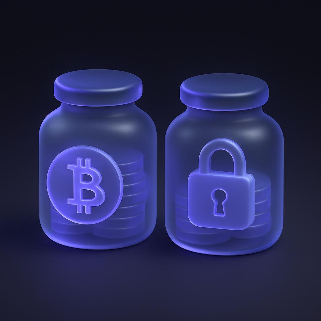 Visual representation of a crypto savings plan compared to traditional 401k savings.