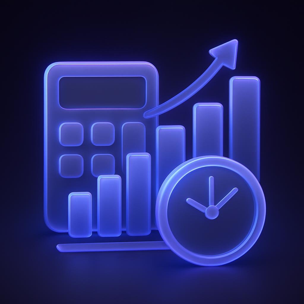 Visualize the benefits of using a DCA calculator, such as consistency over timing, with an infographic.