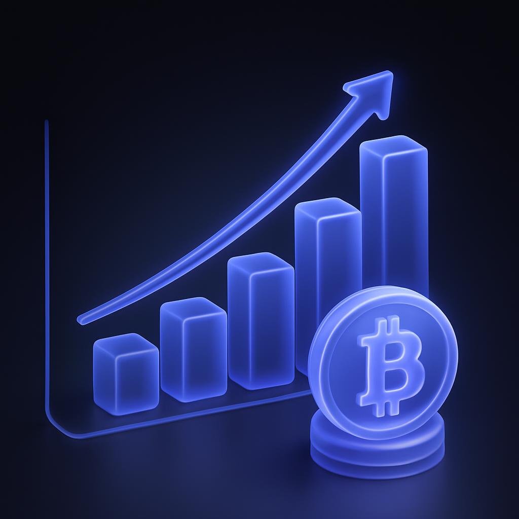 Graph illustrating projected growth with regular crypto investments.