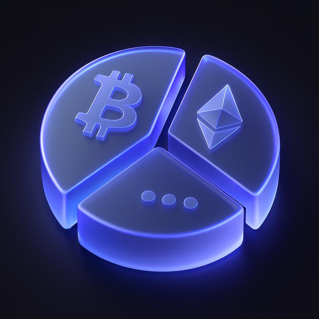 Visual representation of optimal asset allocation percentages for Bitcoin, Ethereum, and altcoins.