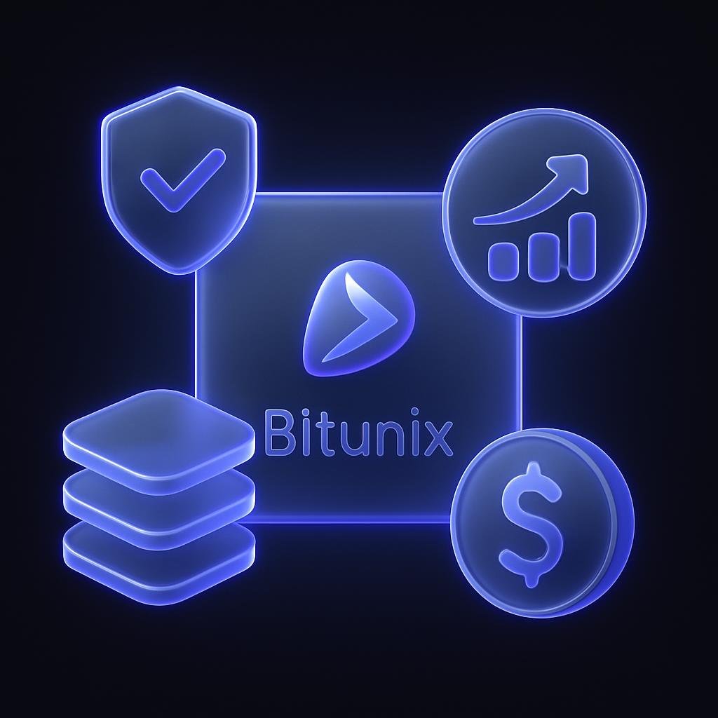 Infographic of Bitunix platform features and benefits.