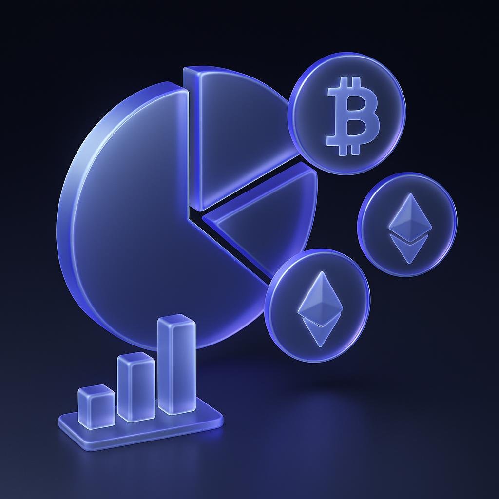 Illustrate diversification concept in crypto with a graphic showing asset distribution.