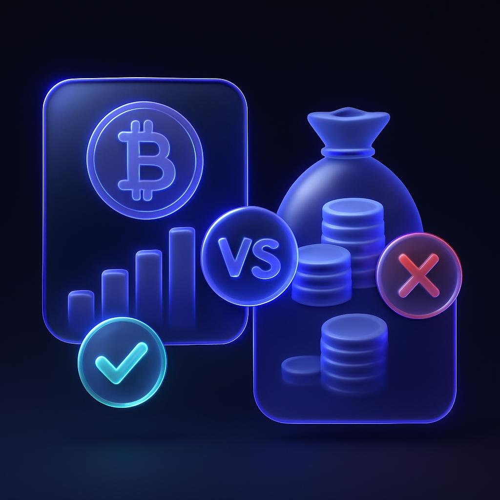 Visual comparison of Crypto DCA vs. Lump Sum Investment highlighting pros and cons.