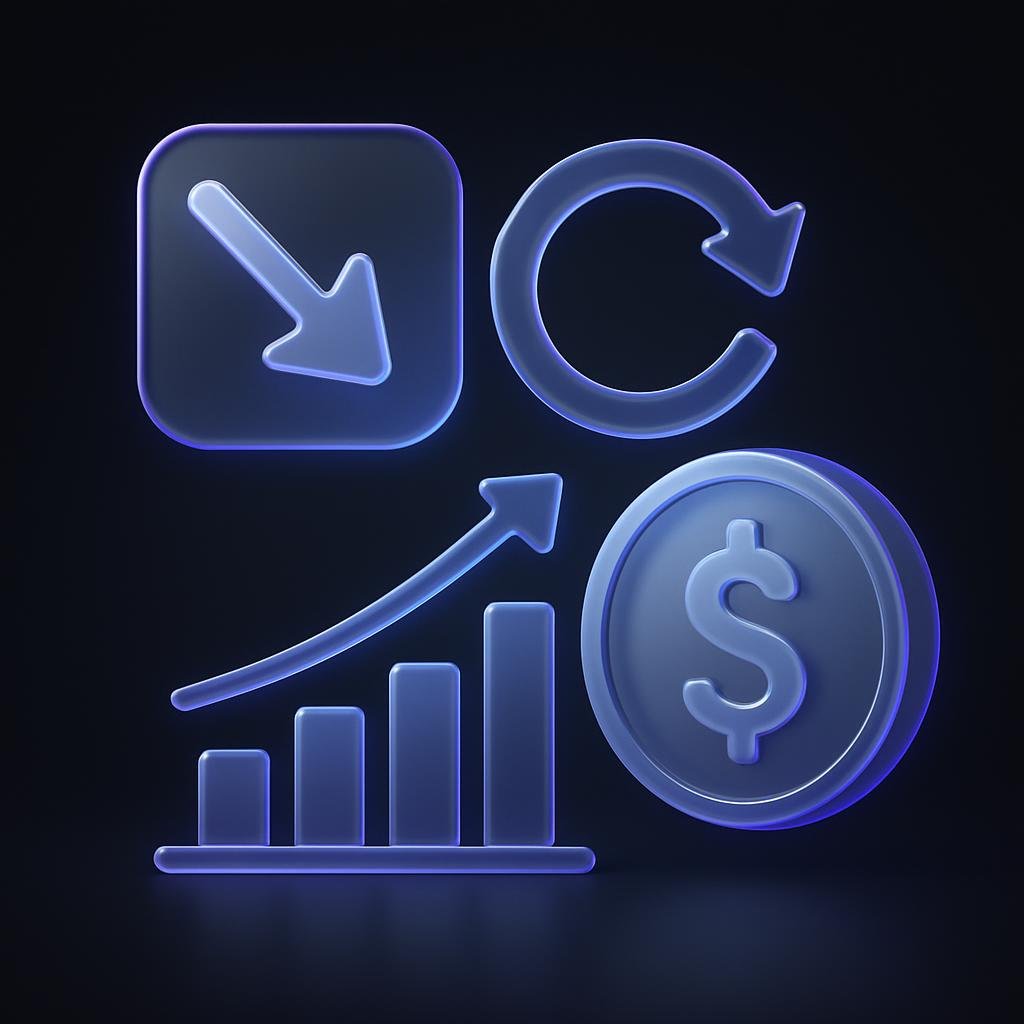 Visual representation of recurring buy strategy and dollar-cost averaging.