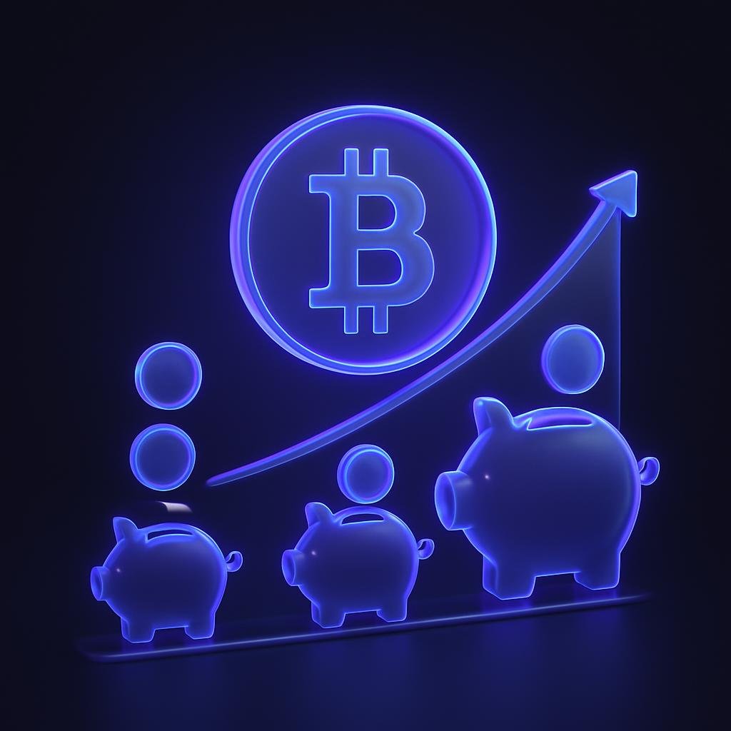 Illustration of the crypto DCA process showing regular investments over time.