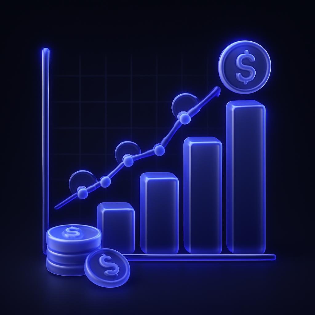 Visualize the concept of Dollar-Cost Averaging (DCA) with a graph showing regular investments over time.