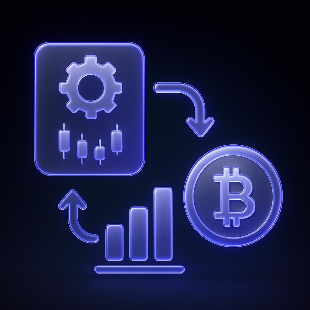 Illustrate the concept of automated crypto investing with a diagram showing how platforms automate trading strategies.